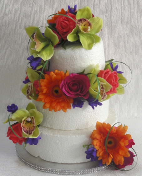 Tropical cake flowers artificial cake flowers, silk tropical cake flowers